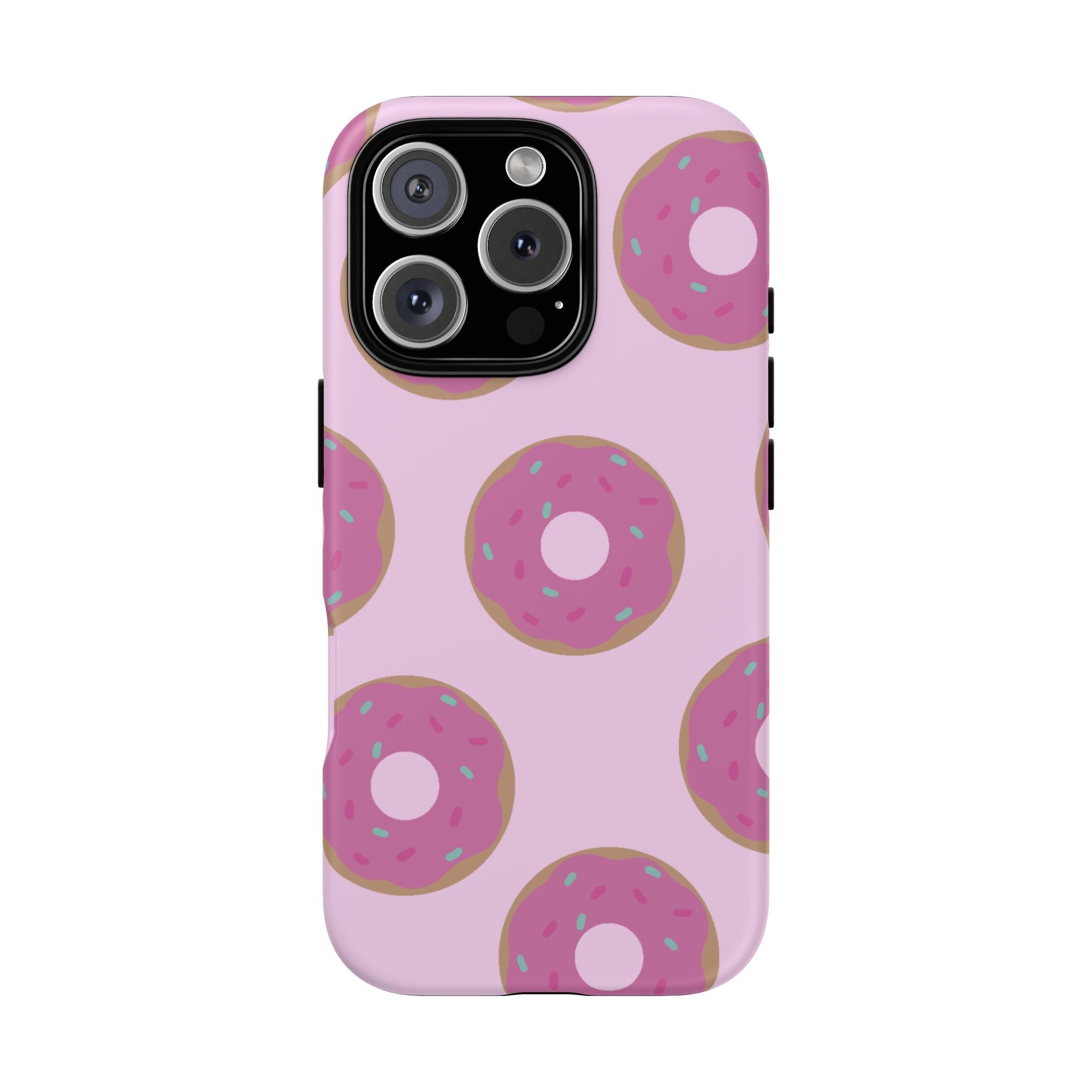 Pink Donut Pattern Tough Phone Case — Cute Sprinkles Protective Cover