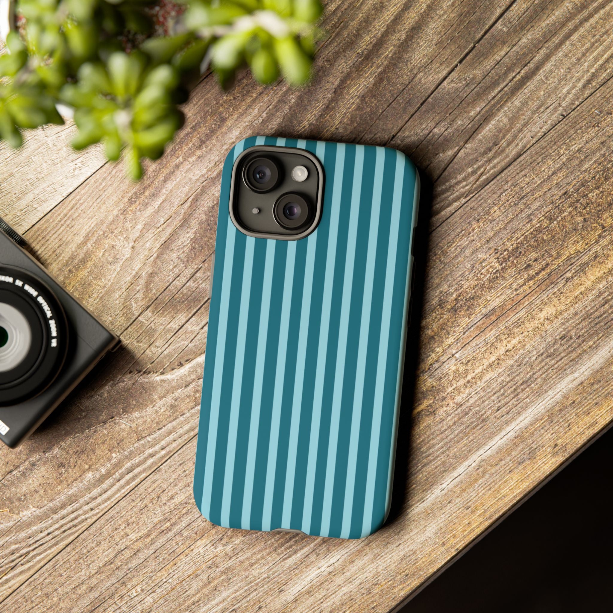 Striped Teal Tough Phone Case