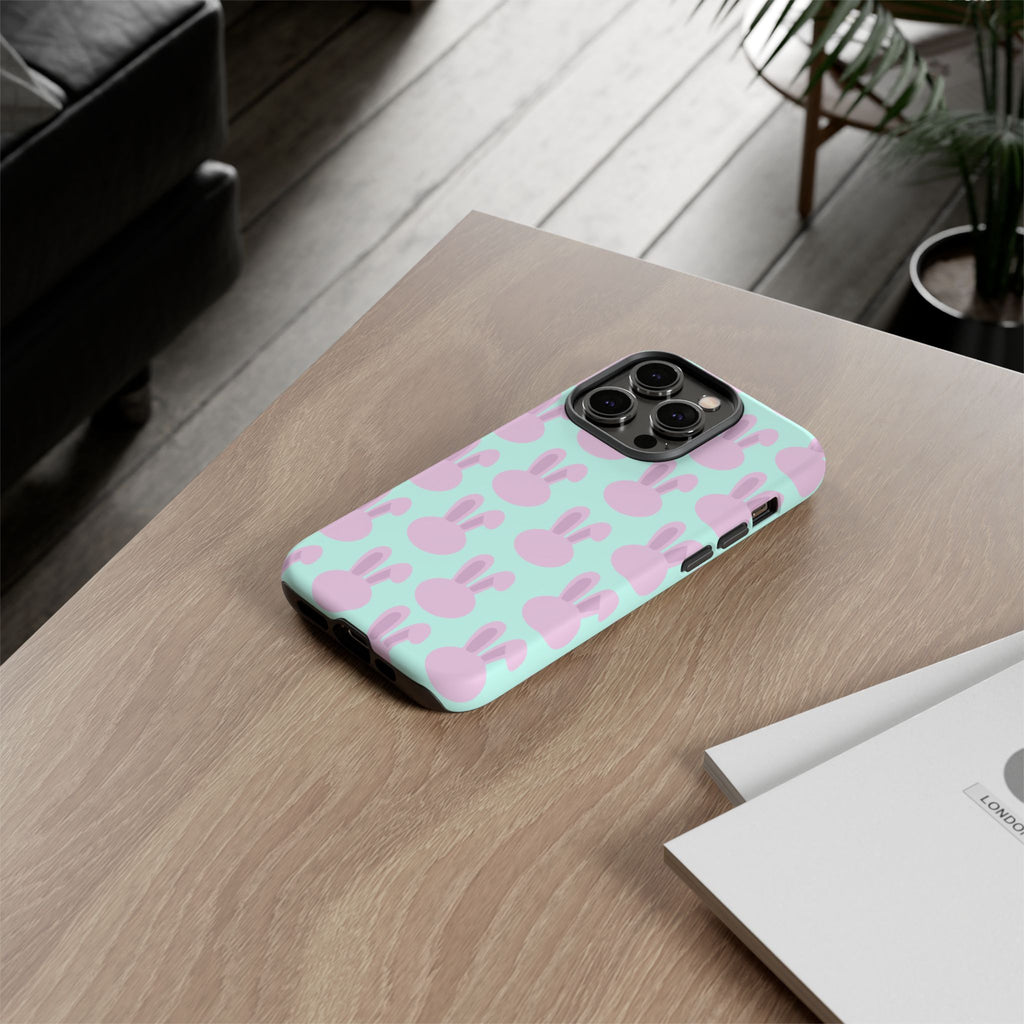 Pastel Bunny Pattern Tough Phone Case — Cute Easter iPhone Cover