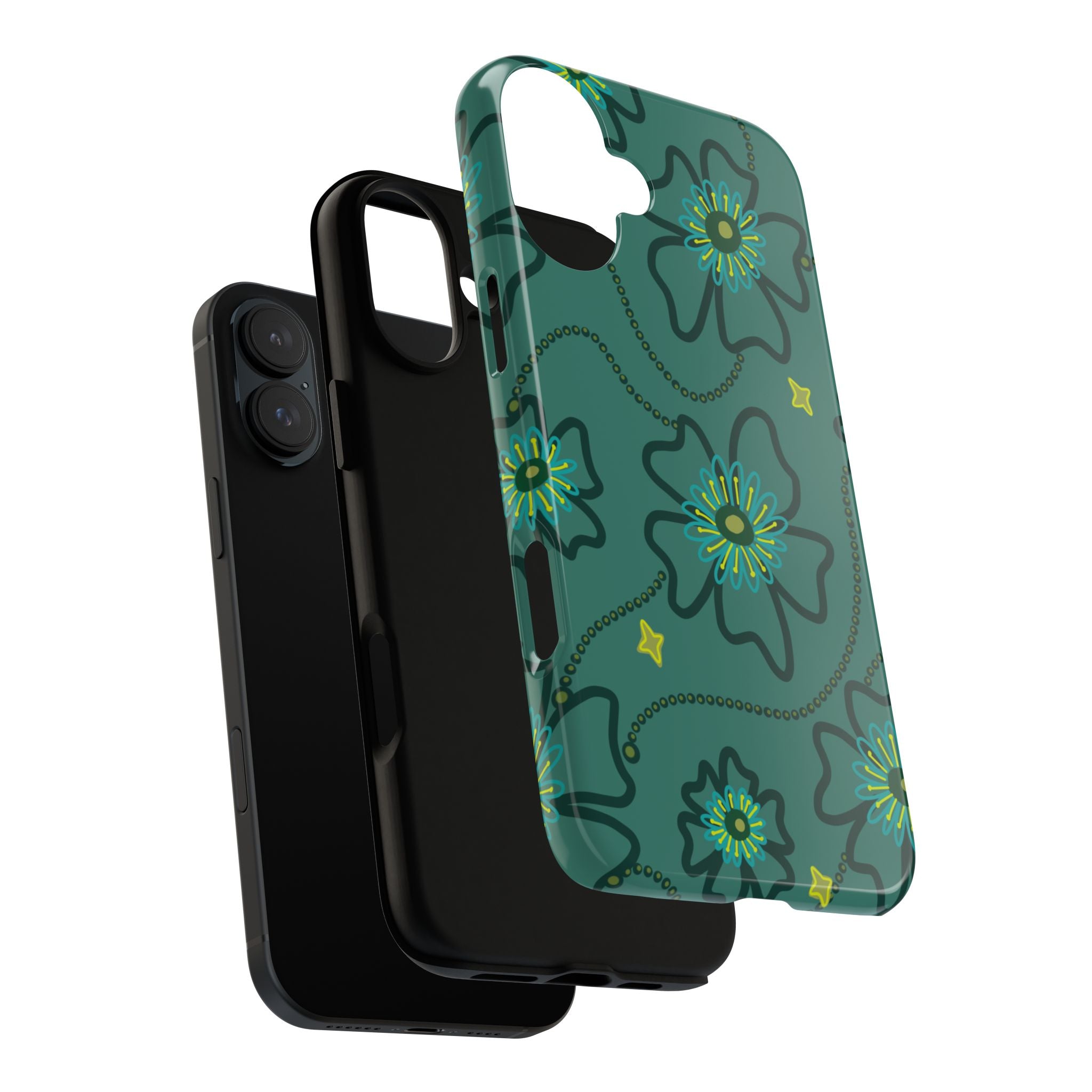Tough Cases - Teal Floral Protective Phone Case