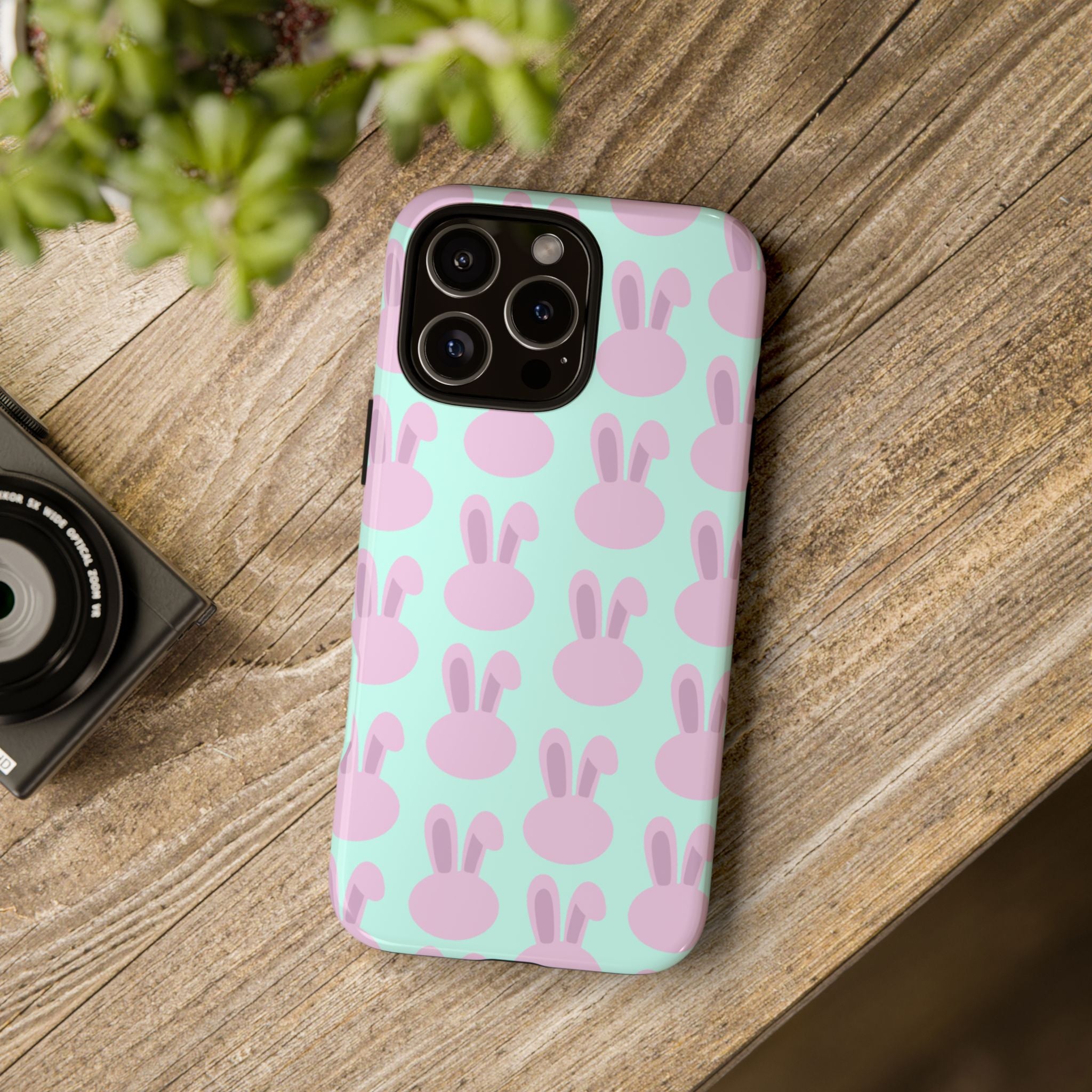 Pastel Bunny Pattern Tough Phone Case — Cute Easter iPhone Cover