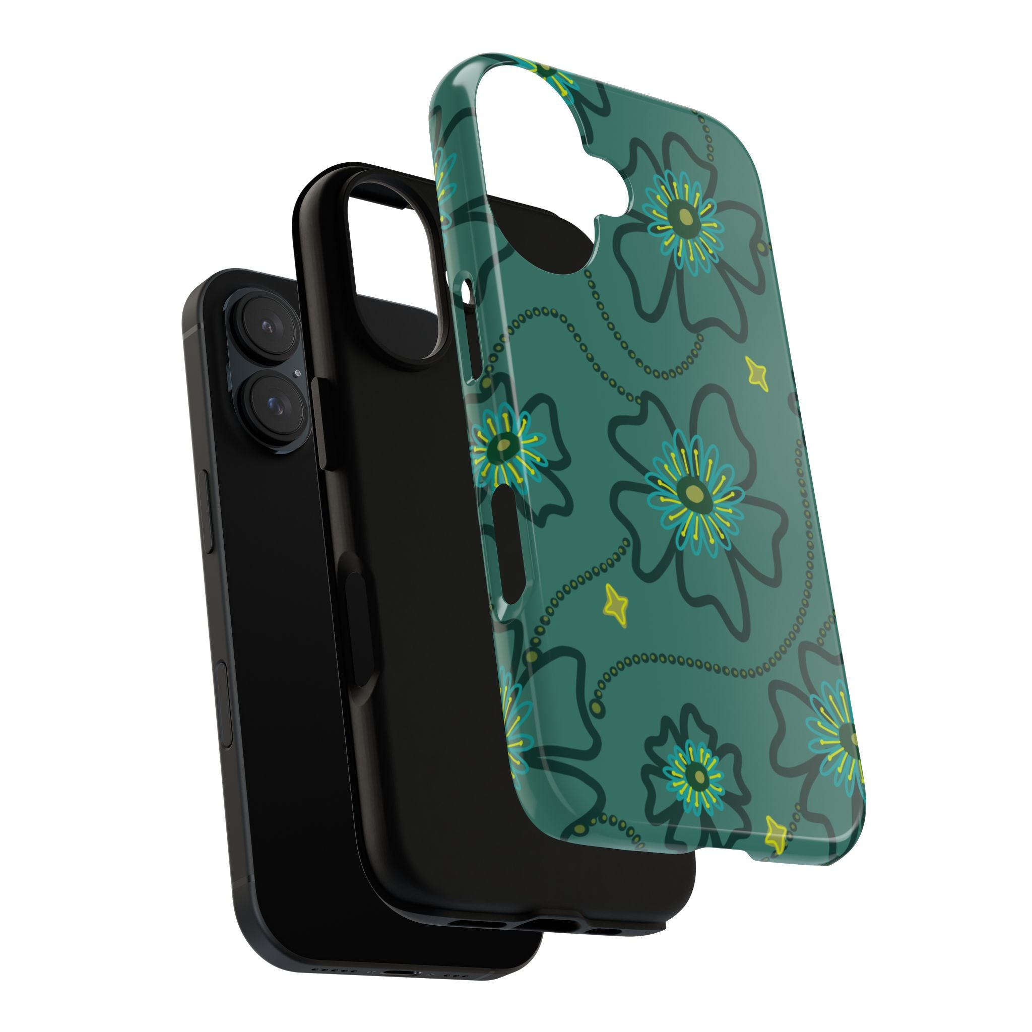 Tough Cases - Teal Floral Protective Phone Case