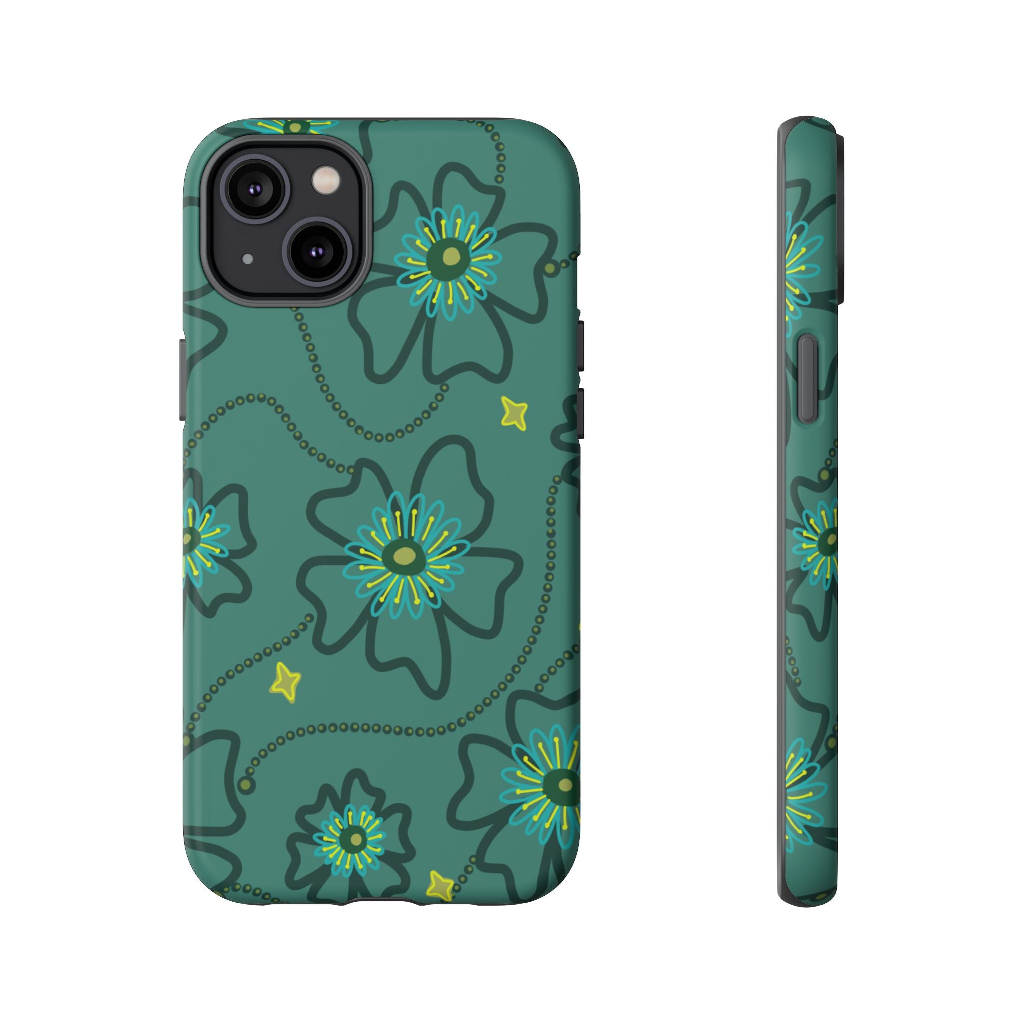 Tough Cases - Teal Floral Protective Phone Case