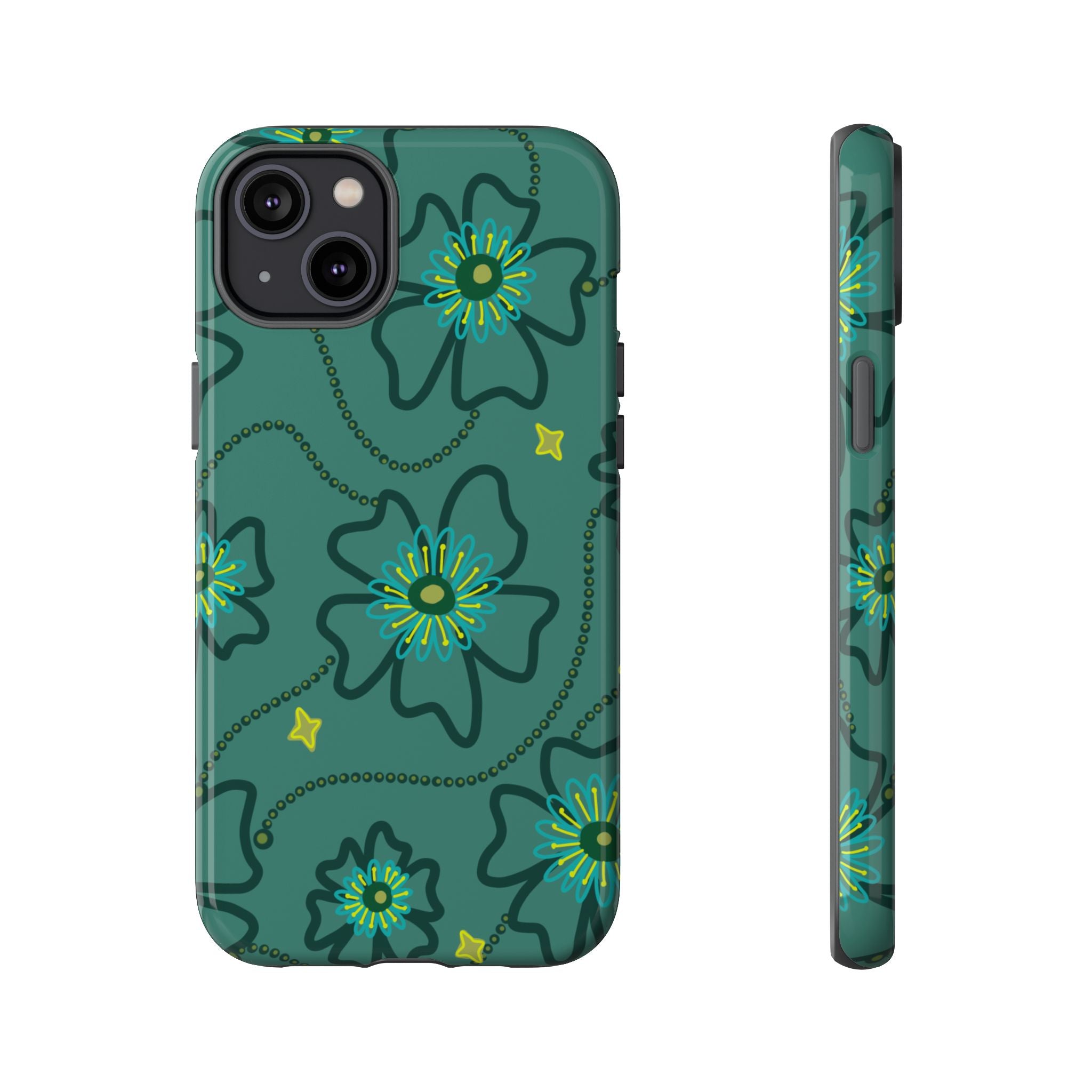 Tough Cases - Teal Floral Protective Phone Case