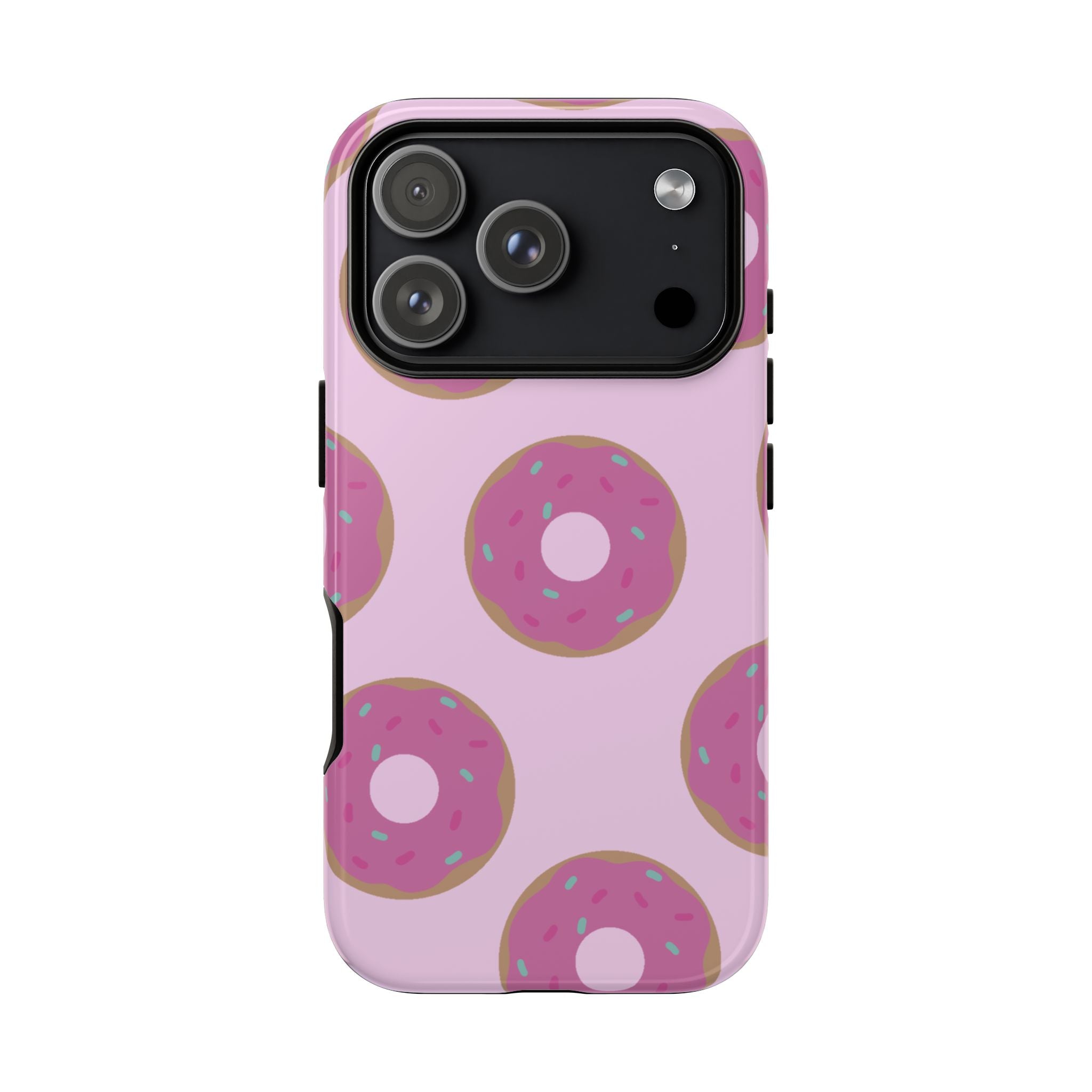 Pink Donut Pattern Tough Phone Case — Cute Sprinkles Protective Cover