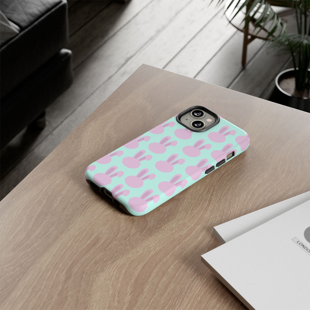 Pastel Bunny Pattern Tough Phone Case — Cute Easter iPhone Cover