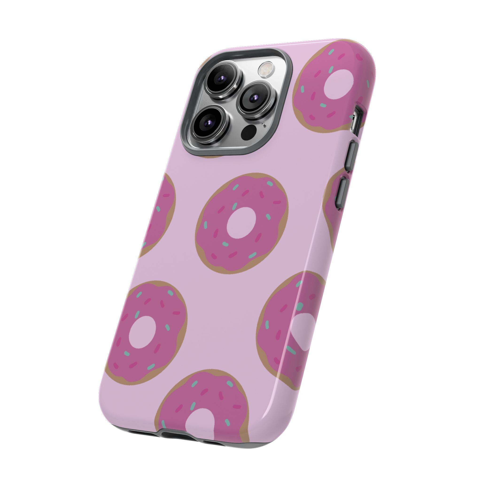 Pink Donut Pattern Tough Phone Case — Cute Sprinkles Protective Cover