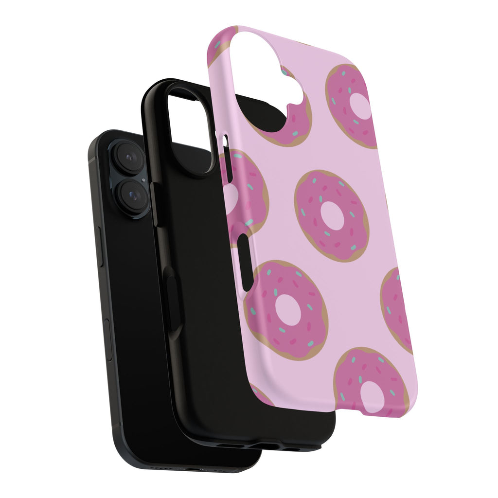 Pink Donut Pattern Tough Phone Case — Cute Sprinkles Protective Cover