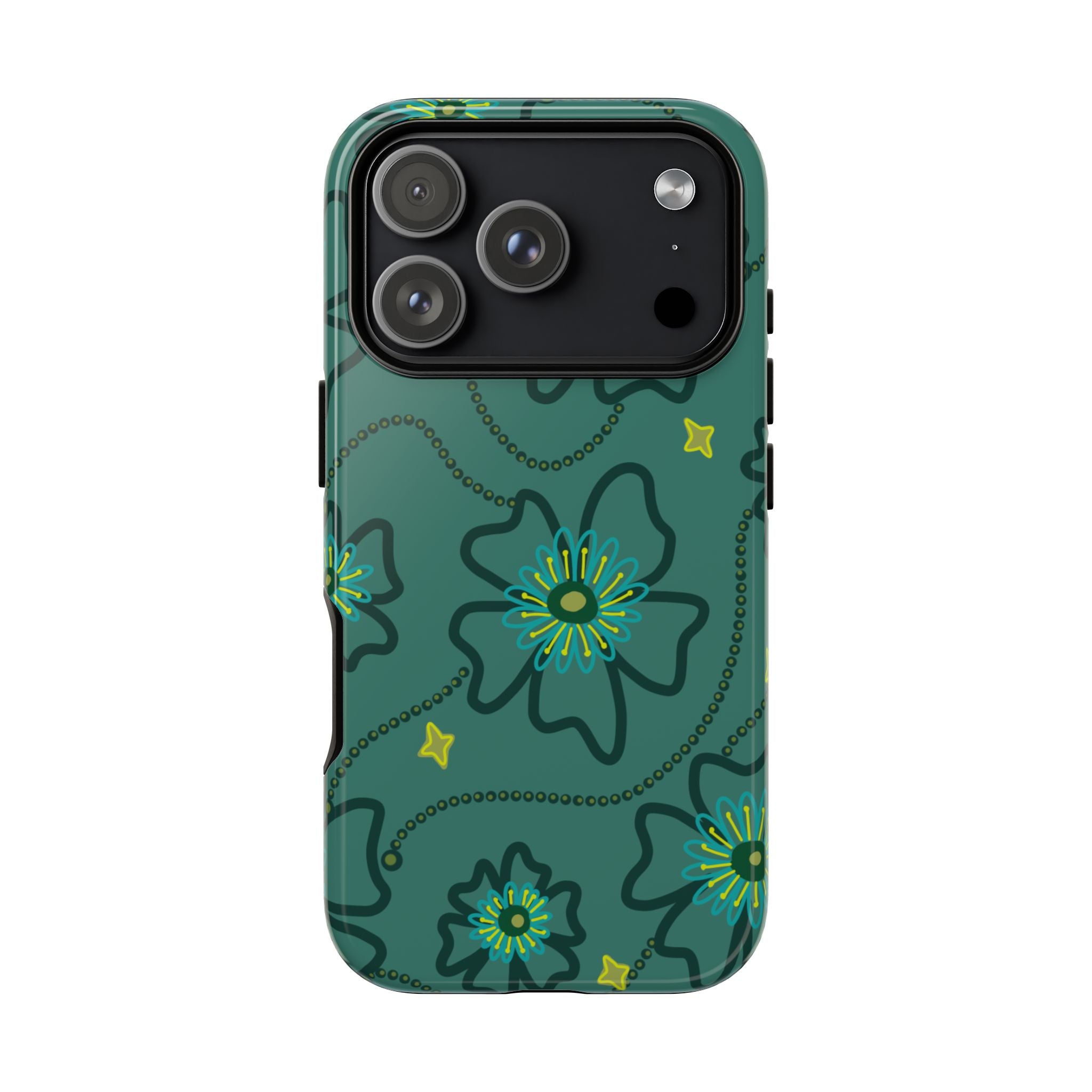 Tough Cases - Teal Floral Protective Phone Case
