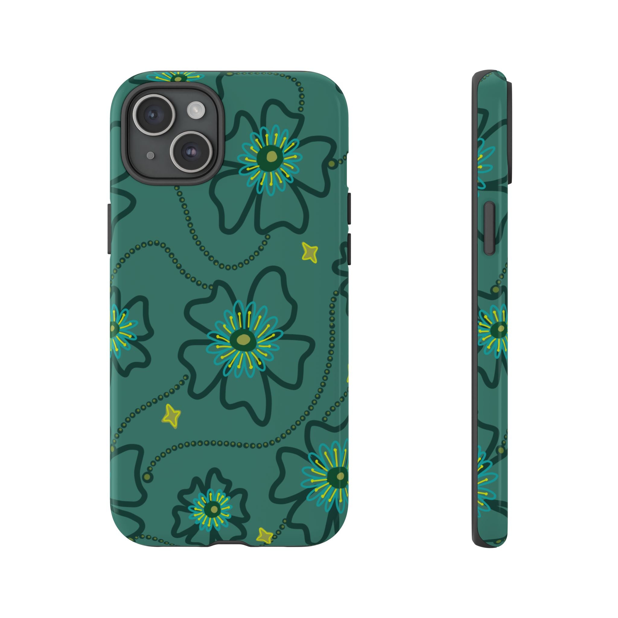 Tough Cases - Teal Floral Protective Phone Case