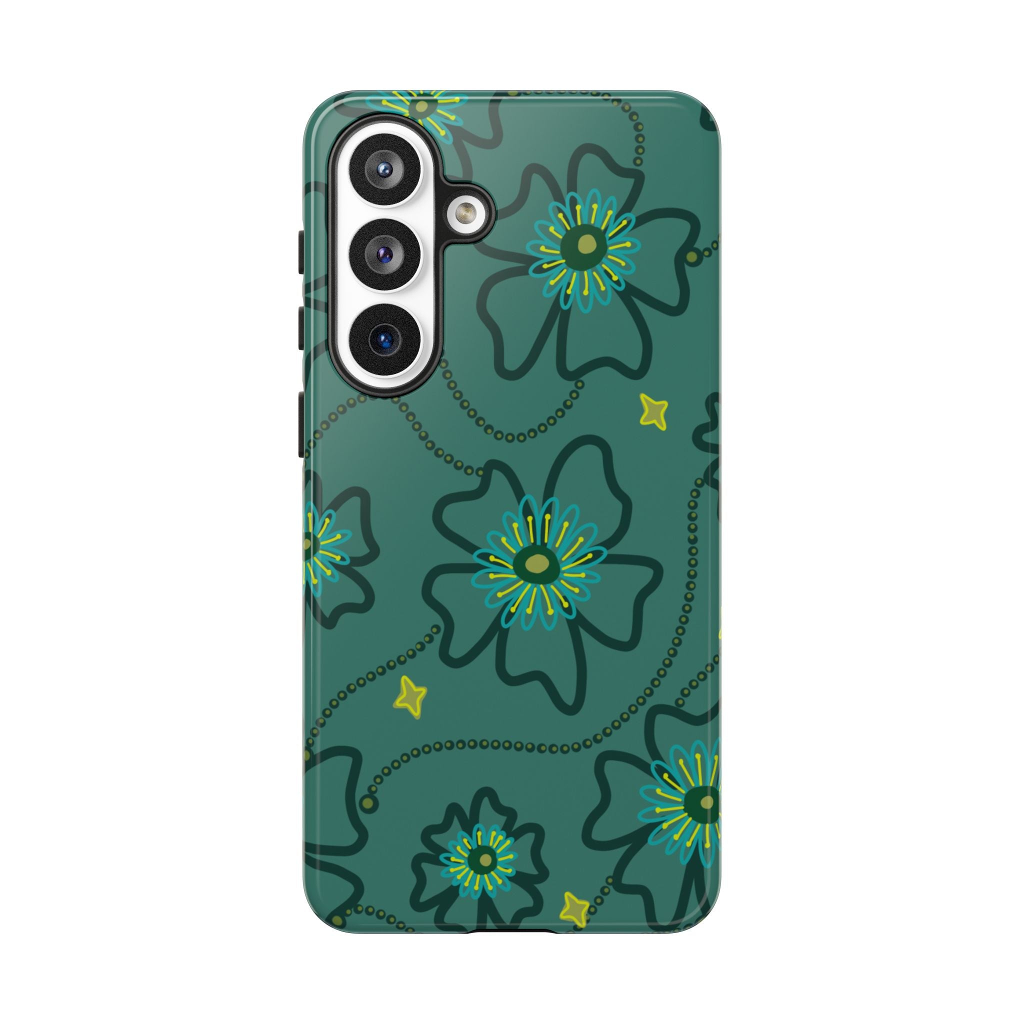 Tough Cases - Teal Floral Protective Phone Case