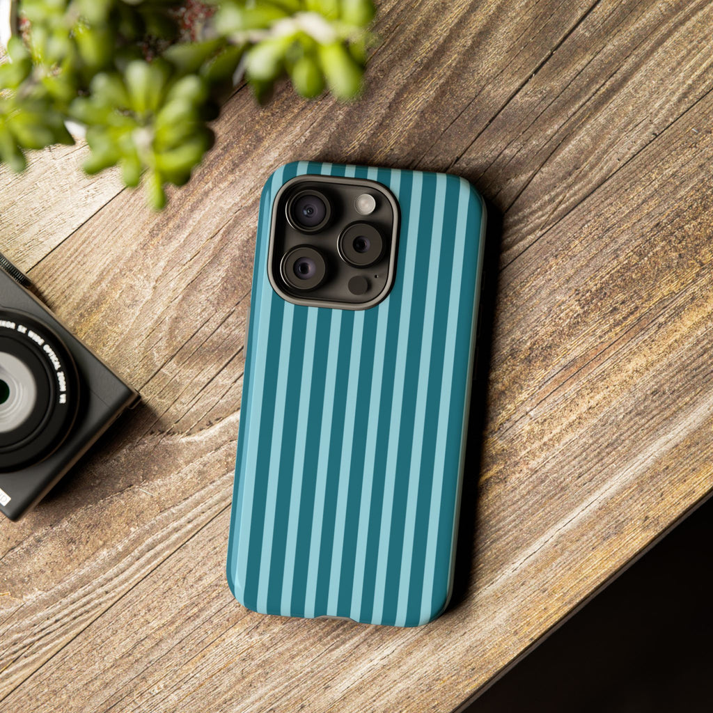 Striped Teal Tough Phone Case