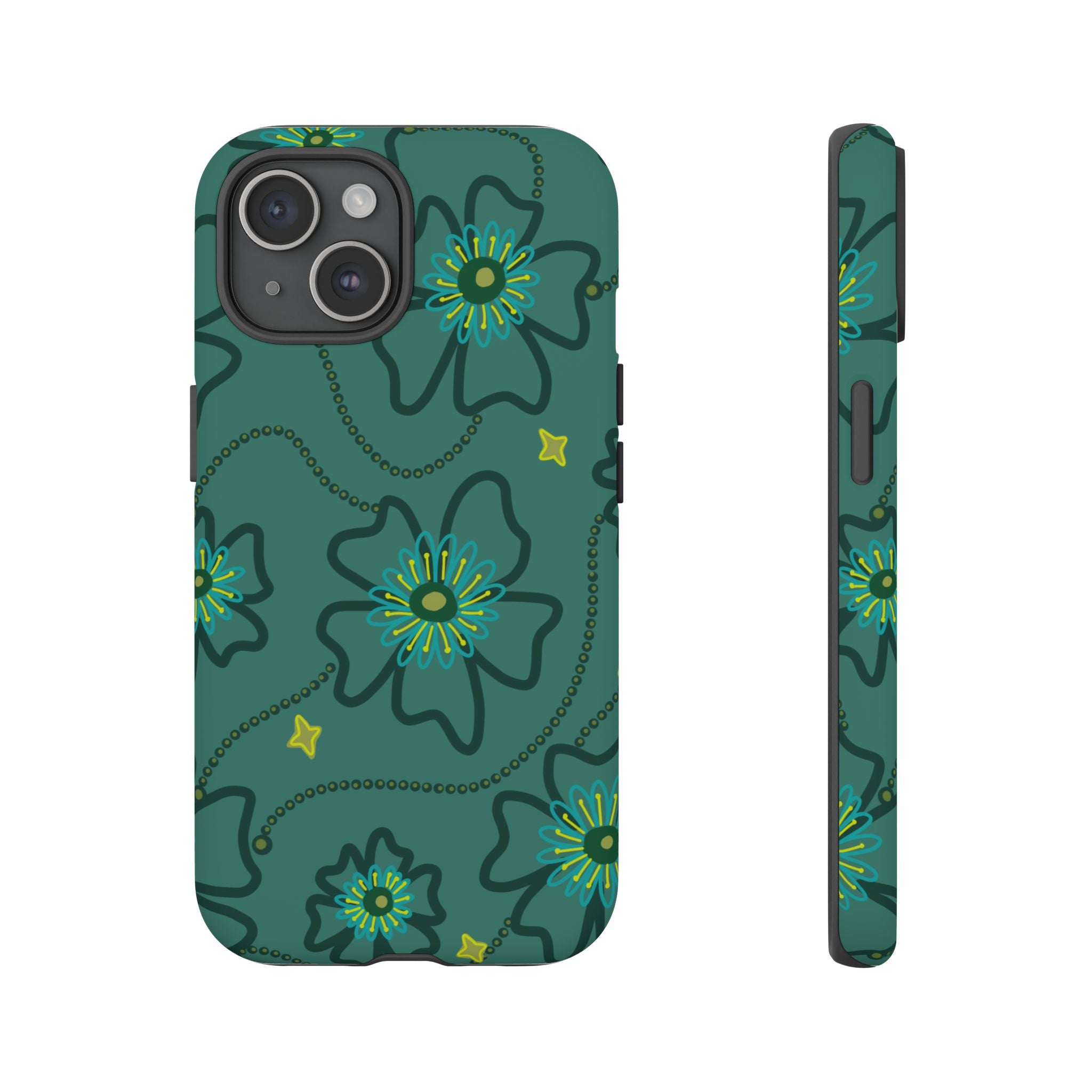 Tough Cases - Teal Floral Protective Phone Case