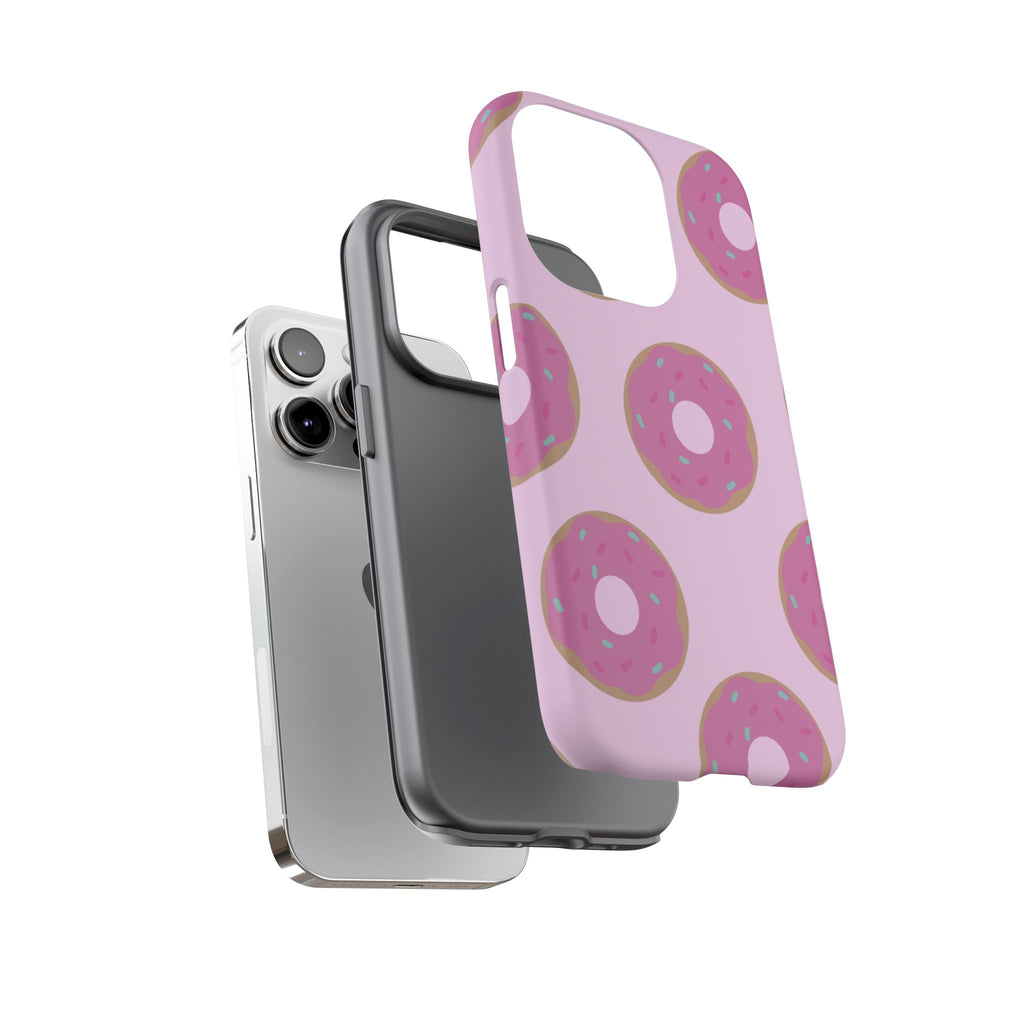 Pink Donut Pattern Tough Phone Case — Cute Sprinkles Protective Cover
