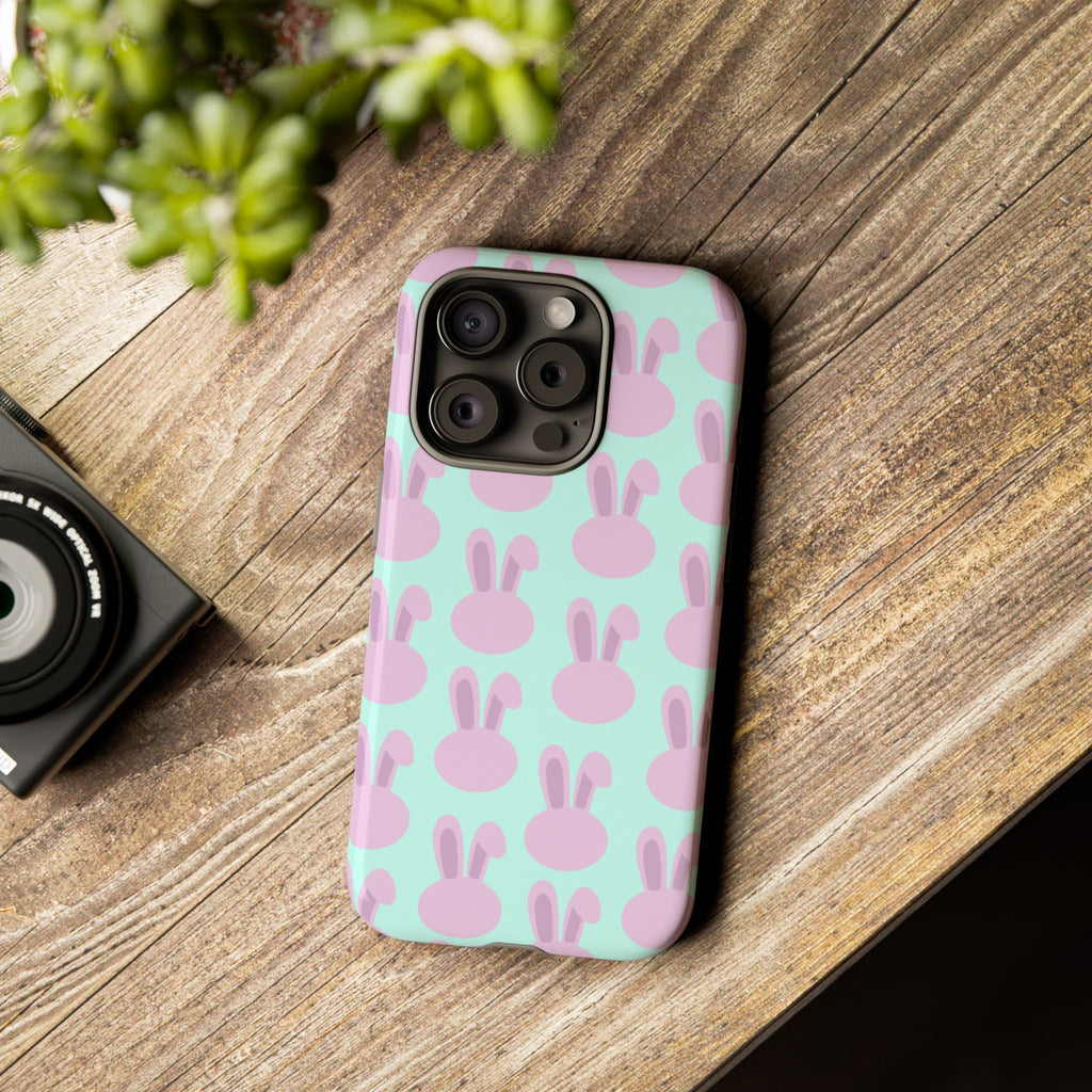 Pastel Bunny Pattern Tough Phone Case — Cute Easter iPhone Cover