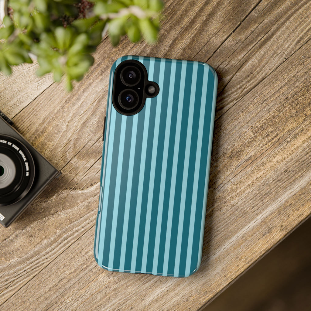 Striped Teal Tough Phone Case